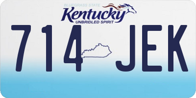 KY license plate 714JEK