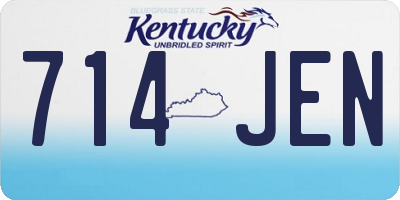 KY license plate 714JEN