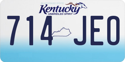 KY license plate 714JEO
