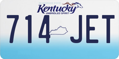 KY license plate 714JET