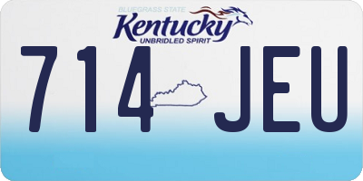 KY license plate 714JEU