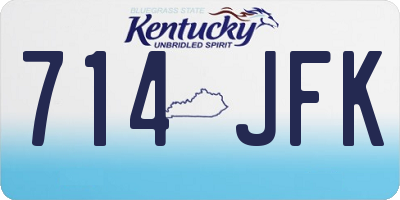 KY license plate 714JFK