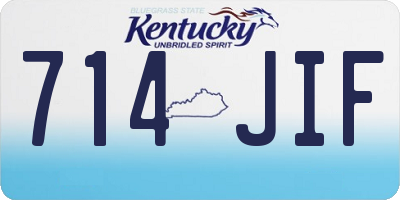KY license plate 714JIF