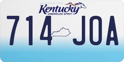 KY license plate 714JOA