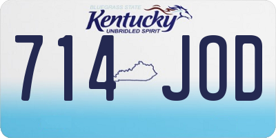 KY license plate 714JOD