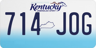 KY license plate 714JOG