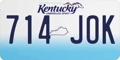 KY license plate 714JOK