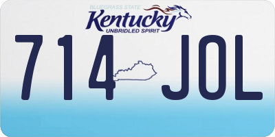KY license plate 714JOL