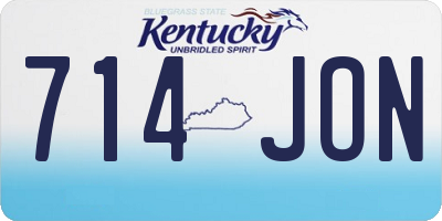 KY license plate 714JON