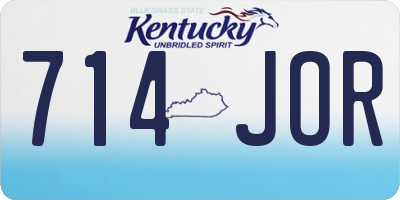 KY license plate 714JOR