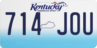 KY license plate 714JOU
