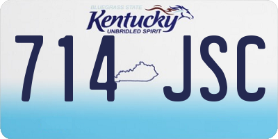 KY license plate 714JSC