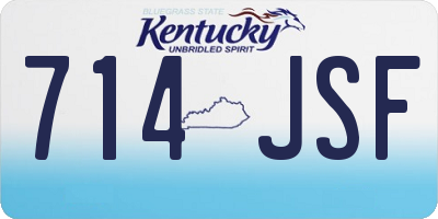 KY license plate 714JSF