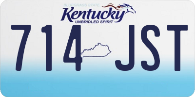 KY license plate 714JST