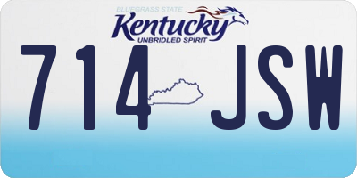KY license plate 714JSW