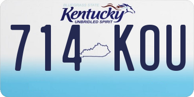 KY license plate 714KOU