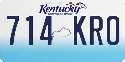 KY license plate 714KRO