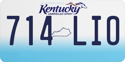 KY license plate 714LIO