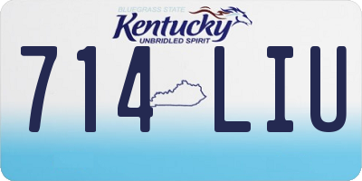 KY license plate 714LIU