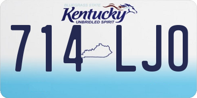 KY license plate 714LJO