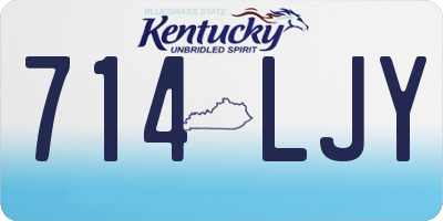 KY license plate 714LJY
