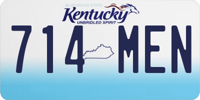 KY license plate 714MEN