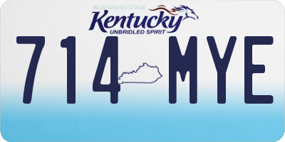 KY license plate 714MYE