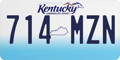 KY license plate 714MZN