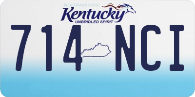 KY license plate 714NCI