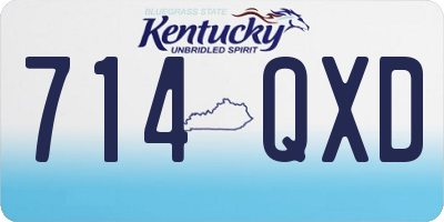 KY license plate 714QXD