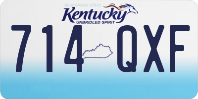 KY license plate 714QXF