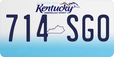 KY license plate 714SGO