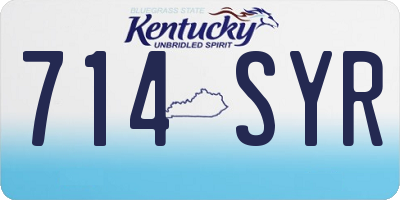 KY license plate 714SYR