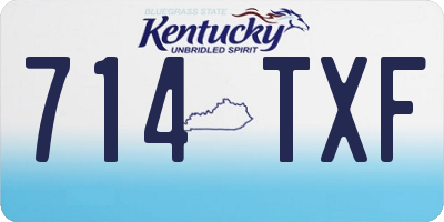 KY license plate 714TXF