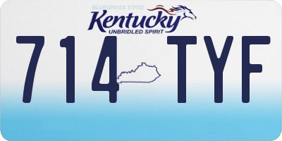 KY license plate 714TYF