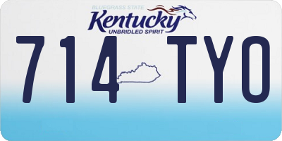 KY license plate 714TYO