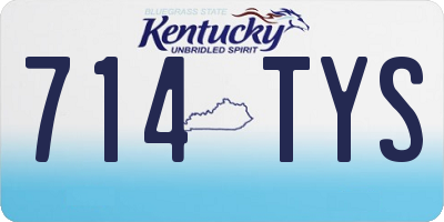 KY license plate 714TYS