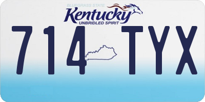 KY license plate 714TYX