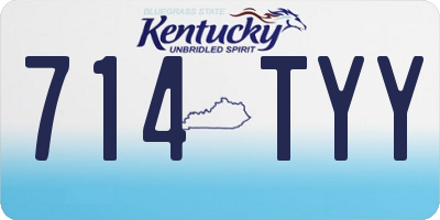 KY license plate 714TYY