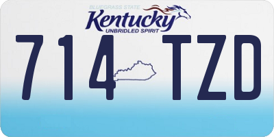 KY license plate 714TZD