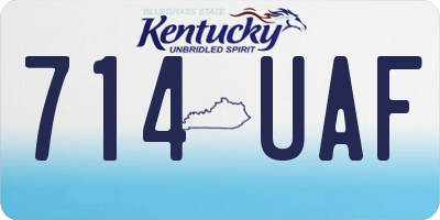 KY license plate 714UAF