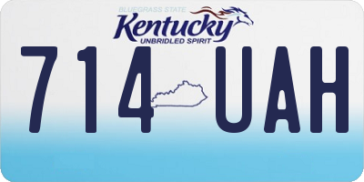 KY license plate 714UAH