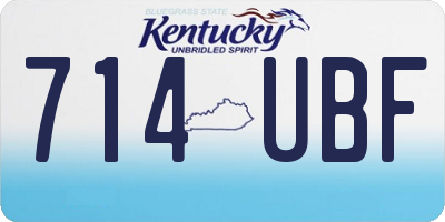 KY license plate 714UBF