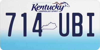 KY license plate 714UBI
