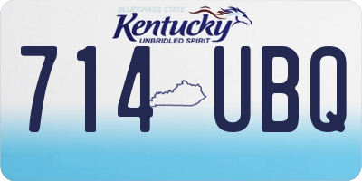 KY license plate 714UBQ