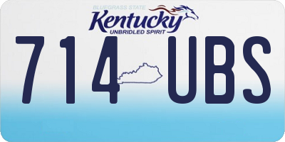 KY license plate 714UBS