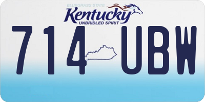 KY license plate 714UBW