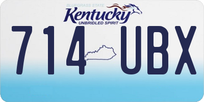 KY license plate 714UBX