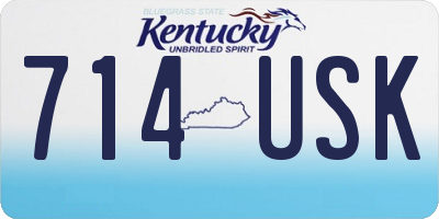 KY license plate 714USK