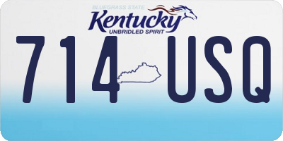 KY license plate 714USQ